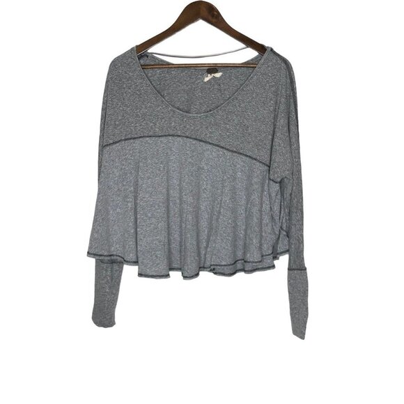 Free People We the Free Cloud Nine Grey Long Sleeve Top Size Medium‎ - Picture 1 of 7